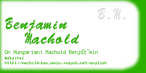 benjamin machold business card